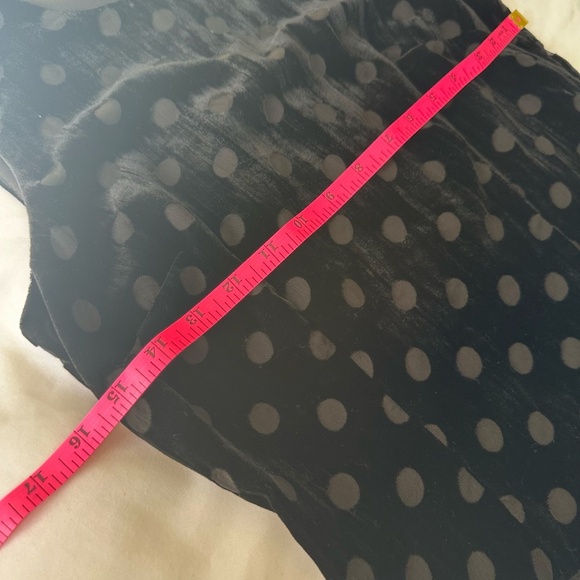 Elagant Ann Taylor Velvet Black Polka Dot Burnout Mini Dress Size 00 Small - Picture 7 of 8